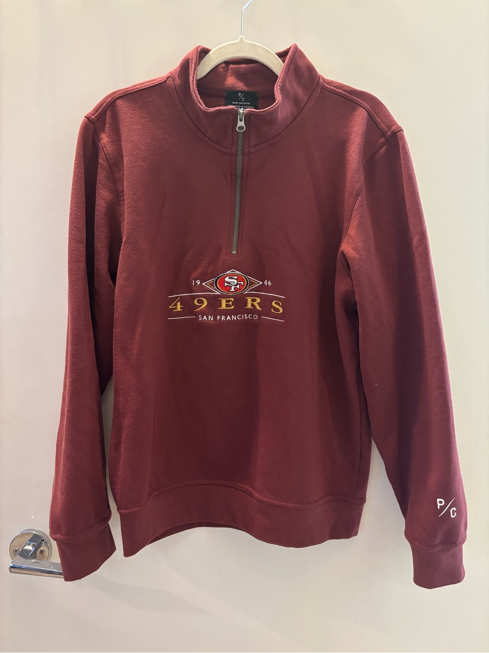 P/C San Francisco 49ers Quarter-Zip Maroon - Picture 3 of 8